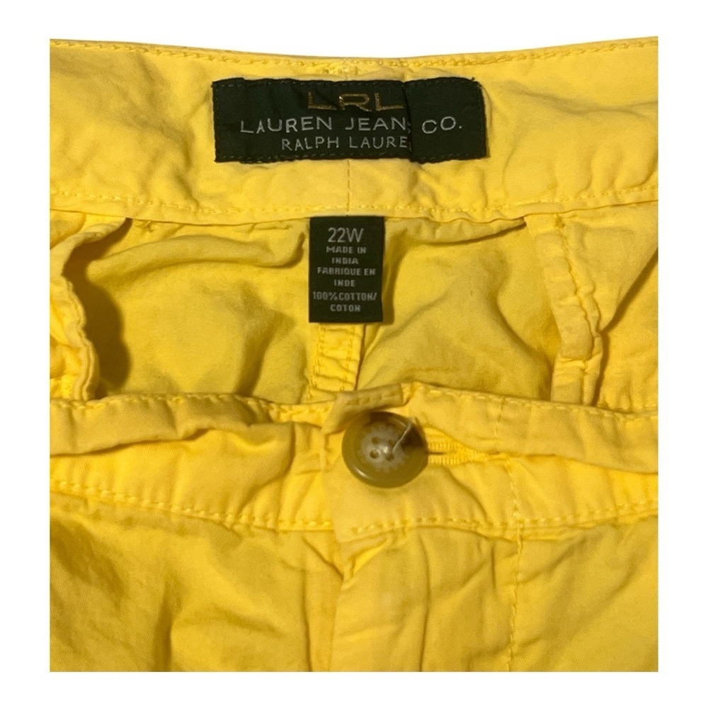 Lauren Ralph Lauren Butter Yellow Cropped Straight Leg‎ Pants Size 22W OP1 - Picture 3 of 5